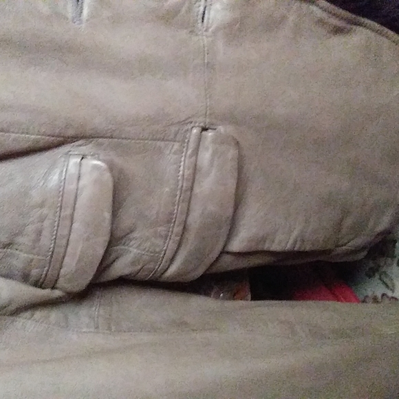 Women's Weathered Taupe Leather Driving Jacket Sz:M - Picture 4 of 14